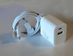 Elba ELB05-PD-25WIOS Beyaz 25W Usb-c Ev Şarj Kafa+1mt Type-c To Lightnıng Kablo PD3.0-QC4.0 Hızlı Ş