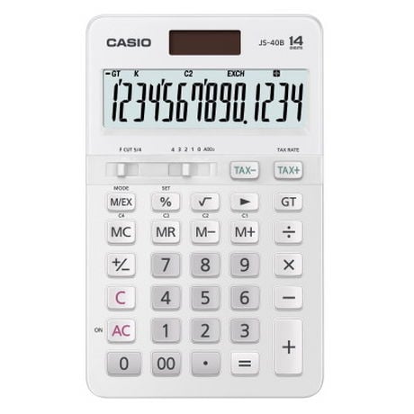 Casio JS-40B-WE Beyaz Profesyonel 14 Hane Masa Üstü Hesap Makinesi