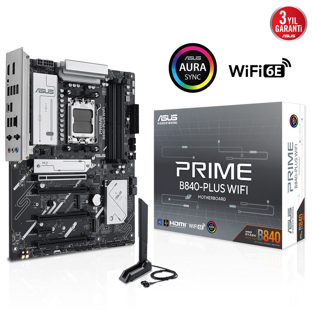 ASUS PRIME B840-PLUS WIFI AMD  DDR5 mATX ANAKART