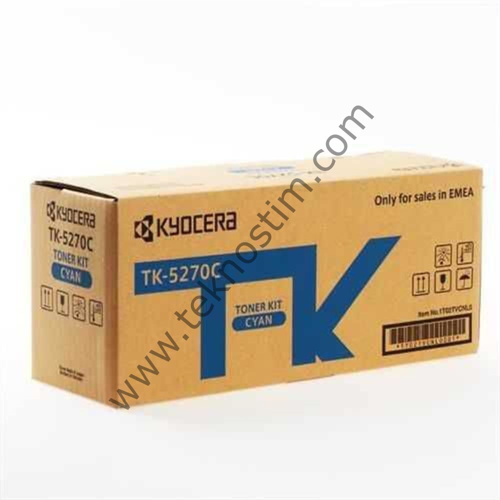 Kyocera TK-5270C Cyan Mavi Orjinal Fotokopi Toneri Ecosys M6230cidn-M6630cidn P6230cdn 6.000 Sayfa